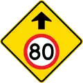 (MR-WDAD-2) Speed Limit Ahead (80&nbsp;km/h) (used in Western Australia)