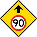 (MR-WDAD-2) Speed Limit Ahead (90&nbsp;km/h) (used in Western Australia)