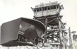 Twin-6pdr gun providing anti-motor-torpedo-boat defence at Fort Lytton 1943 (protected mount - foreground, command tower (background)[gallery 17]