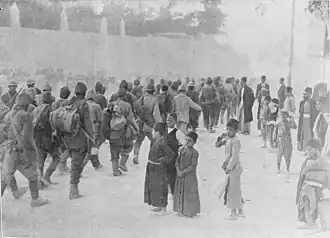 Ottoman prisoners march through Nablus
