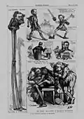 Nast ridiculed Senator Lyman Trumbull (IL), Chairman of the Senate Judiciary Committee, via Shakespeare's Macbeth. Published in Harper's Weekly, March 23, 1872 (p.&nbsp;232)[35]
