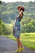 Image 29Young woman wearing sundress and Christian Louboutin shoes, 2009. (from 2000s in fashion)