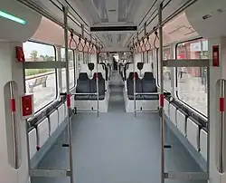 Interior view of a Tango tram
