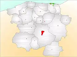 Map showing Abana District (green) in Kastamonu Province