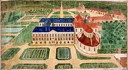 A view of the Abbey of Beaubec-la-Rosière, around 1750