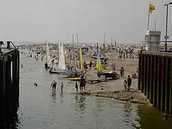 The beach on a busy Bank Holiday