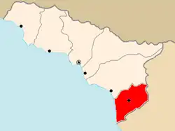 Location of Gali Municipality in Autonomous Republic of Abkhazia