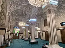 Prayer hall in front of one of the main entrances.