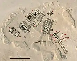 Iry-Hor's tomb at the Umm el-Qa'ab comprises two separate chambers B1 and B2, and Ka's tomb is in B7, B8, B9