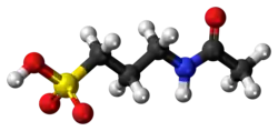 Ball-and-stick model of the acamprosate molecule