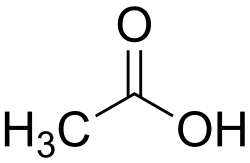 2D representation of the chemical structure of acetic acid .