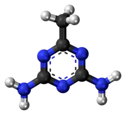 Ball-and-stick model of the acetoguanamine molecule