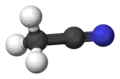 Ball and stick model of acetonitrile