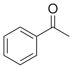 Skeletal formula of the acetophenone molecule