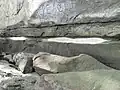 The rocks between the point and St Heliers Bay. White siltstone layer.