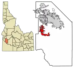 Location of Kuna in Ada County, Idaho