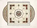 Design by the Adam brothers for a ceiling in Derby House, 1778