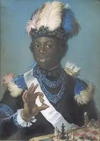 Image 5Gustaf Lundberg, 1775, Portrait of Gustav Badin, pastel, 74 x 57 cm, Nationalmuseum, Sweden (from Chess in the arts)