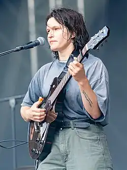 Lenker performing with Big Thief in 2024