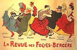 A 1903 poster for the Revue des Folies-Bergère with several parodies of popular French music-hall artists by Adrien Barrère.