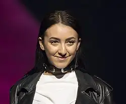 Adrijana during the first rehearsal for Melodifestivalen 2017