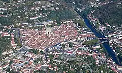An aerial view of Villefranche-de-Rouergue