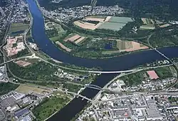 Confluence of the rivers Saar and Moselle