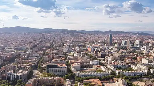 An aerial view of Barcelona