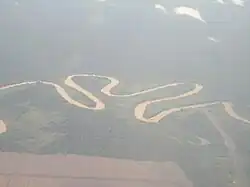 Aerial view of Kapuas river