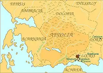 Map of ancient Aetolia