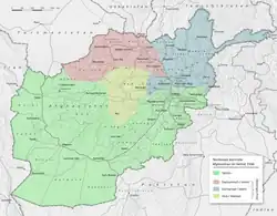 Factions after Taliban conquered Kabul (1996)