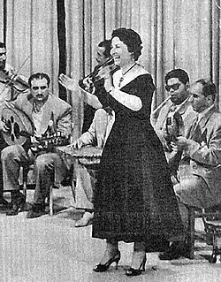 Afifa Iskandar at an Alshaab Hall party in Baghdad in the 1950s