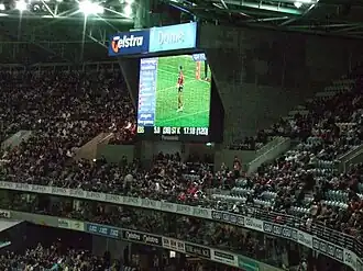 One of the original, smaller LCDs at Docklands Stadium