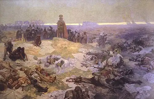 Mucha's The Slav Epic cycle No.10: After the Battle of Grunewald (1924)