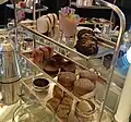 Afternoon tea on a silver serving tower