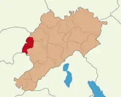 Map showing Hocalar District in Afyonkarahisar Province