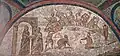 Feast in the catacomb with bread and fish (Eucharist)