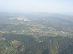 View of Aigues-Vives, Léran and the Lac de Montbel