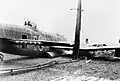 A crashed RAF bomber which damaged FIDO pipelines and burners upon crashing