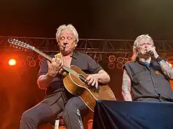 Russell, left, and Hitchcock, right, at Paramount Theater in Denver (2023)