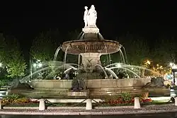 At night