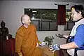 Ajahn Amaro in California with Franklyn, organiser of the 2007 Buddhist Bicycle Pilgrimage