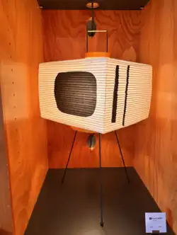 A TV-shaped Akari light sculpture at the Noguchi Museum