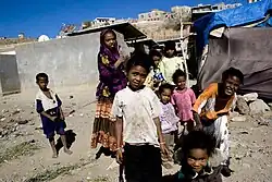 Children in an Akhdam neighborhood, Taizz, Yemen