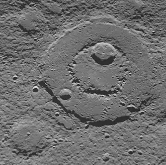 Oblique MESSENGER image at low sun angle