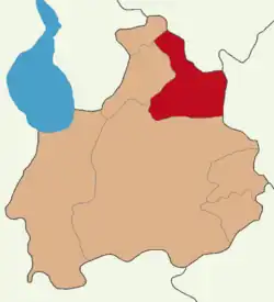 Map showing Ortaköy District in Aksaray Province