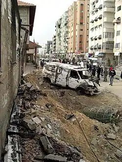 Tel al-Hawa during the Israeli bombing of Al-Quds Hospital, January 19, 2009