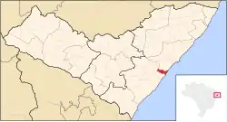 Location of Barra de São Miguel in Alagoas