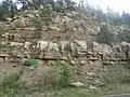Alamitos Formation exposed in a road cut north of Pecos