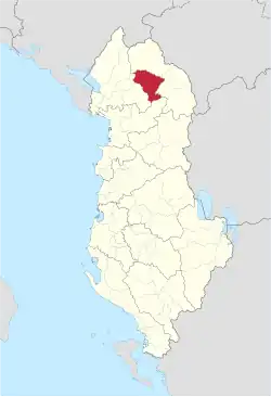 Location of Fushë-Arrëz